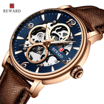 REWARD RD33001M Military Military Fashion Men Automatic Mechanical Watch Top Luxury Quartz Watches Clock Leather Band Watch